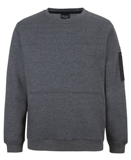 JB's 350 PREMIUM TRADE CREW NECK FLEECE CHAR MARLE/BLACK-2XS