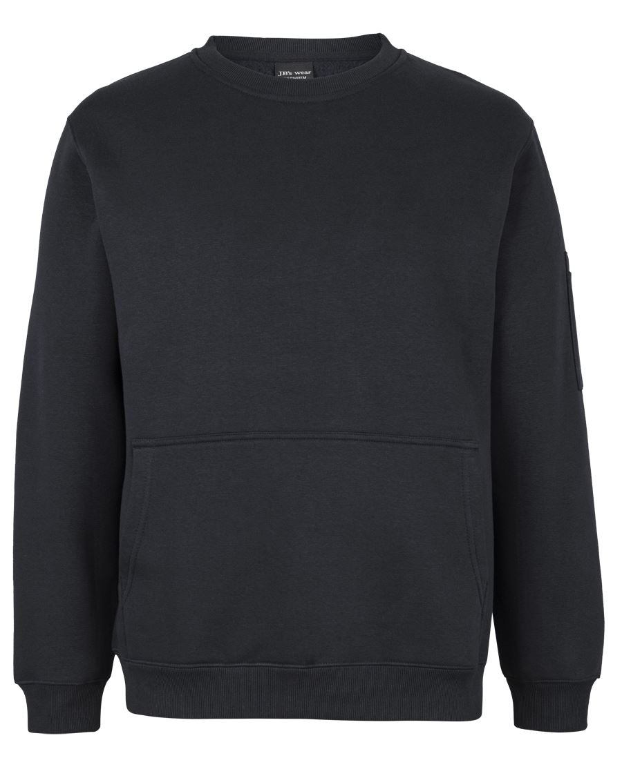 JB's 350 PREMIUM TRADE CREW NECK FLEECE CHAR MARLE/BLACK-2XS
