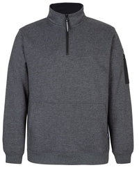 JB's 350 PREMIUM TRADE 1/2 ZIP FLEECE CHAR MARLE/BLACK-2XS