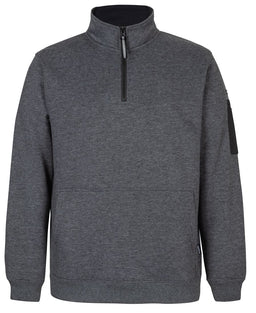 JB's 350 PREMIUM TRADE 1/2 ZIP FLEECE CHAR MARLE/BLACK-2XS