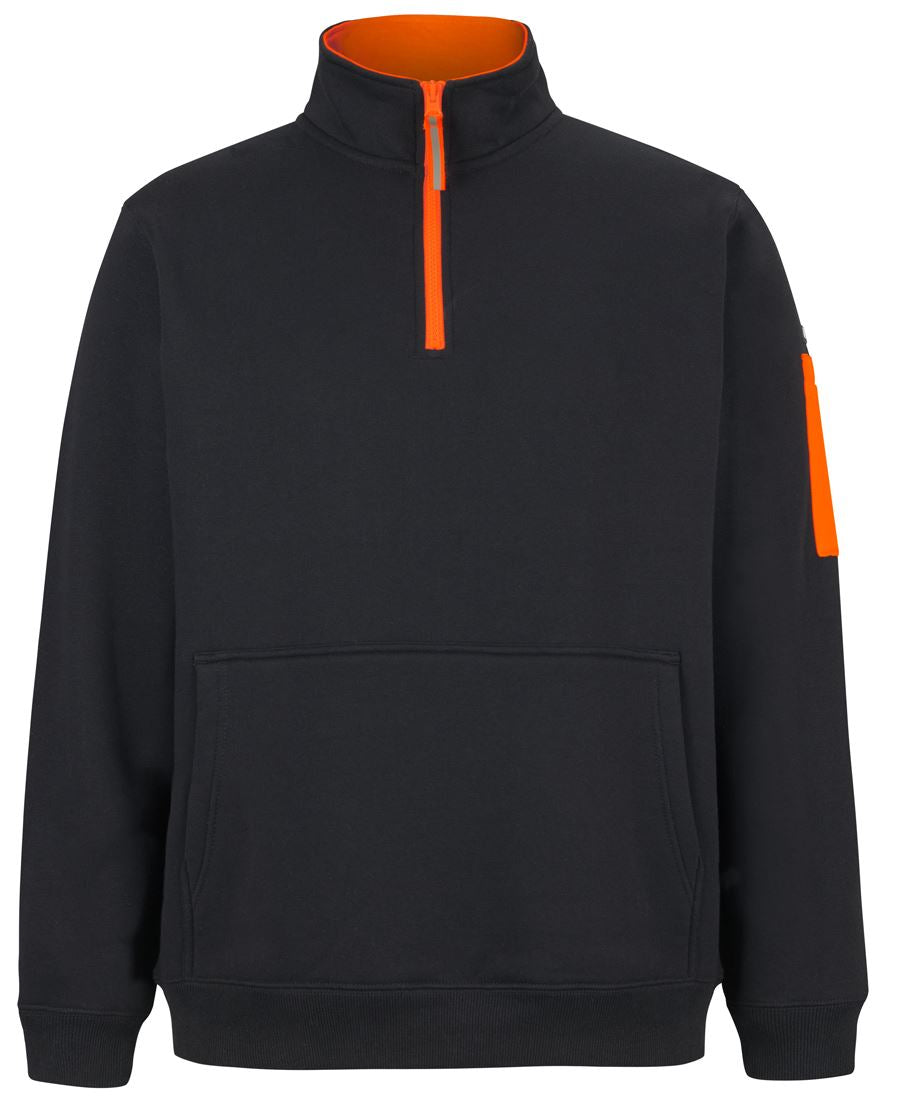 JB's 350 PREMIUM TRADE 1/2 ZIP FLEECE CHAR MARLE/BLACK-2XS