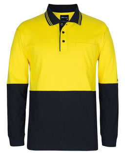 JB's HV L/S COTTON POLO YELLOW/BLACK -2XS