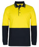 JB's HV L/S COTTON POLO YELLOW/BLACK -2XS