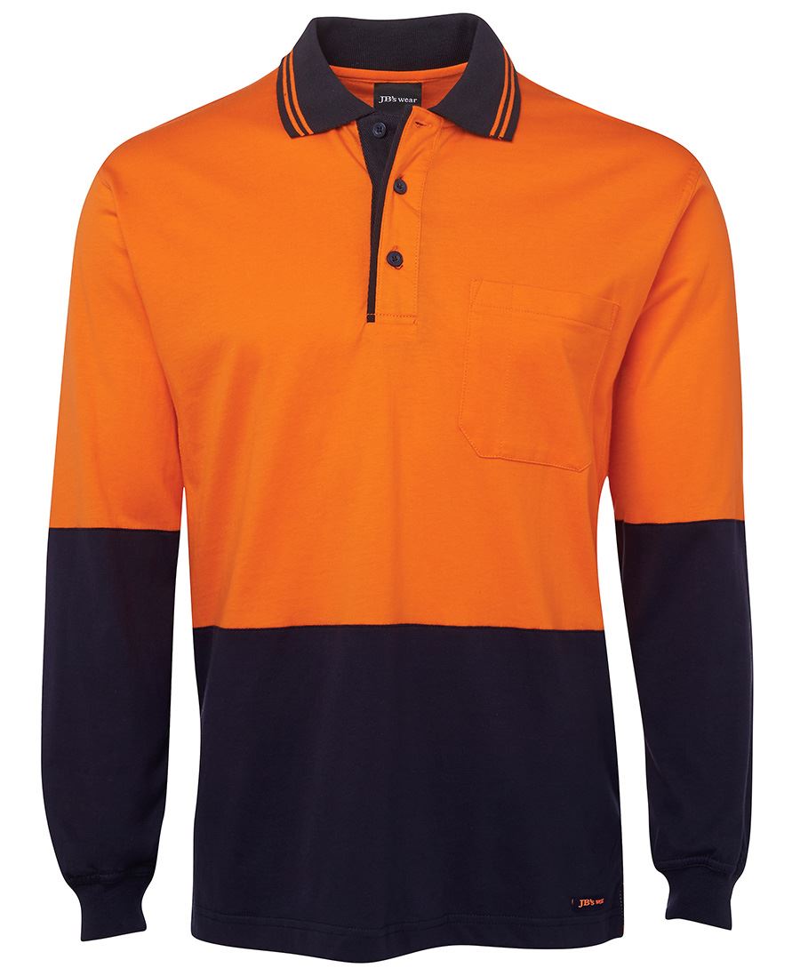 JB's HV L/S COTTON POLO YELLOW/BLACK -2XS