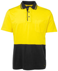 JB's HV S/S COTTON POLO YELLOW/BLACK-2XS