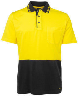 JB's HV S/S COTTON POLO YELLOW/BLACK-2XS