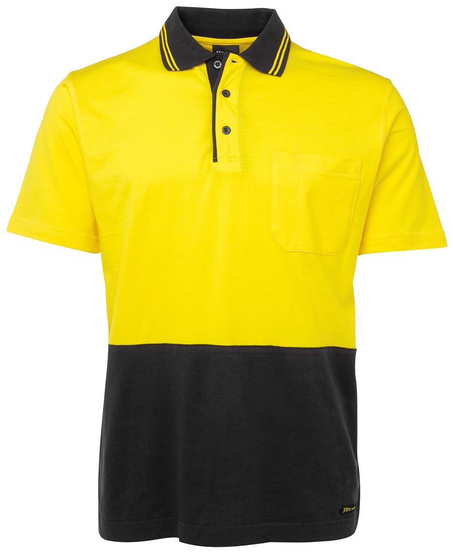 JB's HV S/S COTTON POLO YELLOW/BLACK-2XS