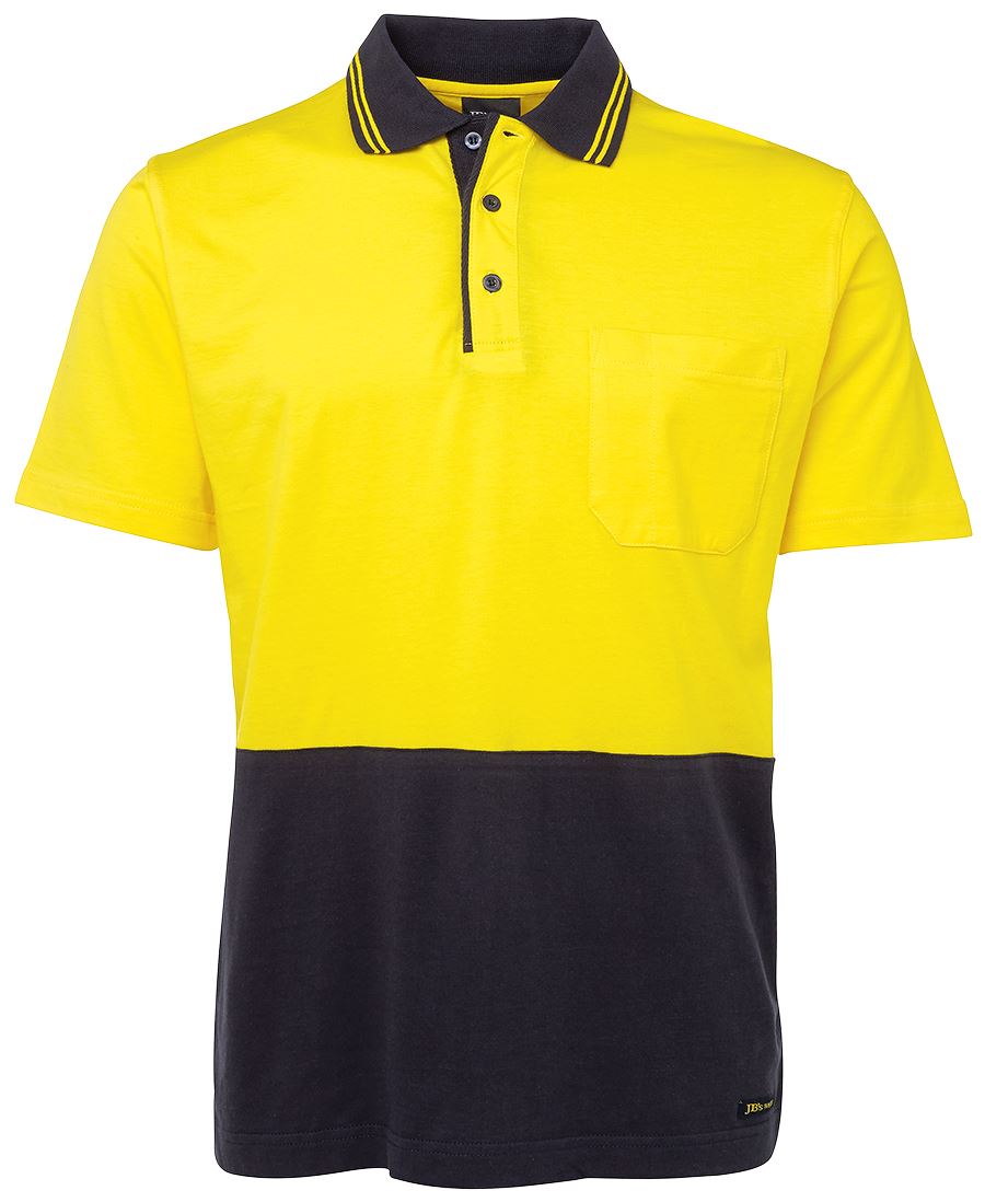 JB's HV S/S COTTON POLO YELLOW/BLACK-2XS