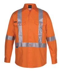 JB's HV (D+N) L/S 150G CROSS BACK TAPE SHIRT ORANGE -XS