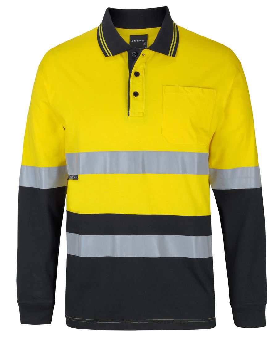 JB's HV (D+N) L/S COTTON POLO YELLOW/BLACK - 2XS