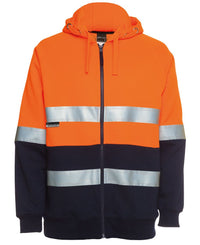 JB's HV (D+N) FULL ZIP FLEECY HOODIE LIME/NAVY - 2XS