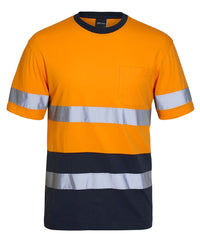 JB's HV (D+N) COTTON T-SHIRT ORANGE/NAVY - XS