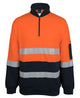 JB's HV 310 (D+N) COTTON 1/2 ZIP FLEECE ORANGE/NAVY -2XS