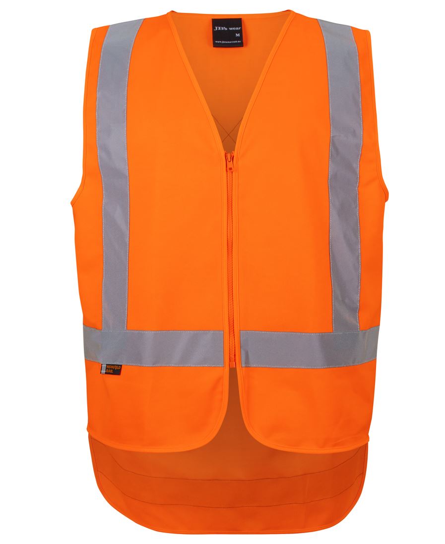 JB's NSW/QLD RAIL (D+N) ZIP X-BACK SAFETY VEST ORANGE - S