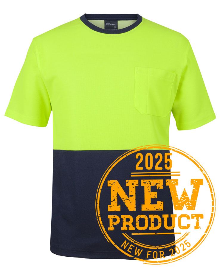 JB's HV COTTON BACK TEE LIME/NAVY - 2XS