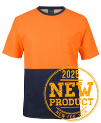 JB's HV COTTON BACK TEE LIME/NAVY - 2XS