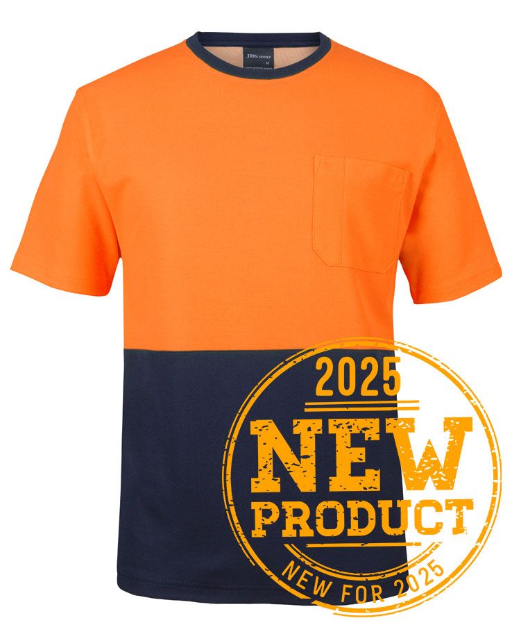 JB's HV COTTON BACK TEE LIME/NAVY - 2XS
