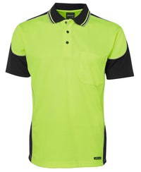 JB's HV 4602.1 S/S CONTRAST PIPING POLO LIME/BLACK -2XS