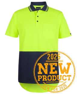 JB's HV S/S DROP TAIL POLO LIME/NAVY - 2XS