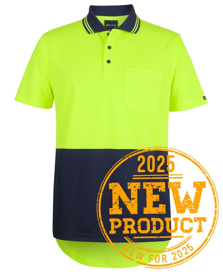 JB's HV S/S DROP TAIL POLO LIME/NAVY - 2XS