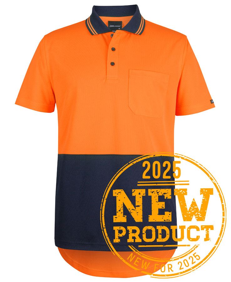 JB's HV S/S DROP TAIL POLO LIME/NAVY - 2XS