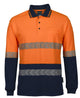 JB's HV L/S SEGMENTED TAPE POLO LIME/NAVY - XS