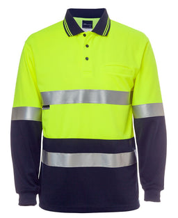 JB's HV L/S (D+N) COTTON BACK POLO LIME/NVY - XS