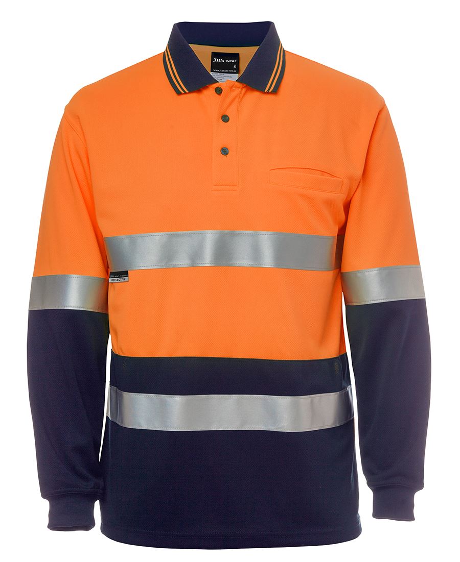 JB's HV L/S (D+N) COTTON BACK POLO LIME/NVY - XS
