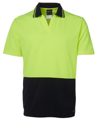 JB's HV 4602.1 S/S NON BUTTON POLO LIME/NAVY - 2XS
