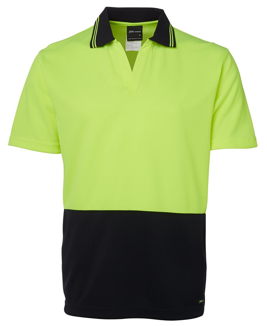 JB's HV 4602.1 S/S NON BUTTON POLO LIME/NAVY - 2XS