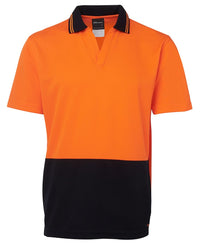 JB's HV 4602.1 S/S NON BUTTON POLO LIME/NAVY - 2XS