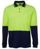 JB's HV L/S COTTON BACK POLO LIME/NAVY-2XS