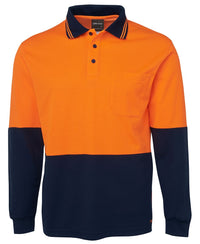 JB's HV L/S COTTON BACK POLO LIME/NAVY-2XS