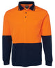 JB's HV L/S COTTON BACK POLO LIME/NAVY-2XS