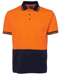 JB's HV S/S COTTON BACK POLO LIME/NAVY-2XS
