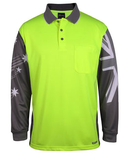JB's Hi Vis SOUTHERN CROSS POLO Long Sleeve
