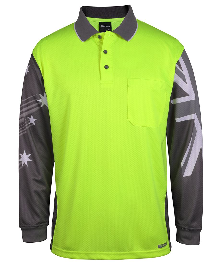 JB's Hi Vis SOUTHERN CROSS POLO Long Sleeve