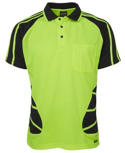 JB's HV S/S SPIDER POLO LIME/BLACK-2XS