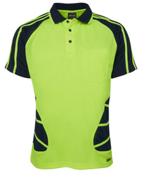 JB's HV S/S SPIDER POLO LIME/BLACK-2XS