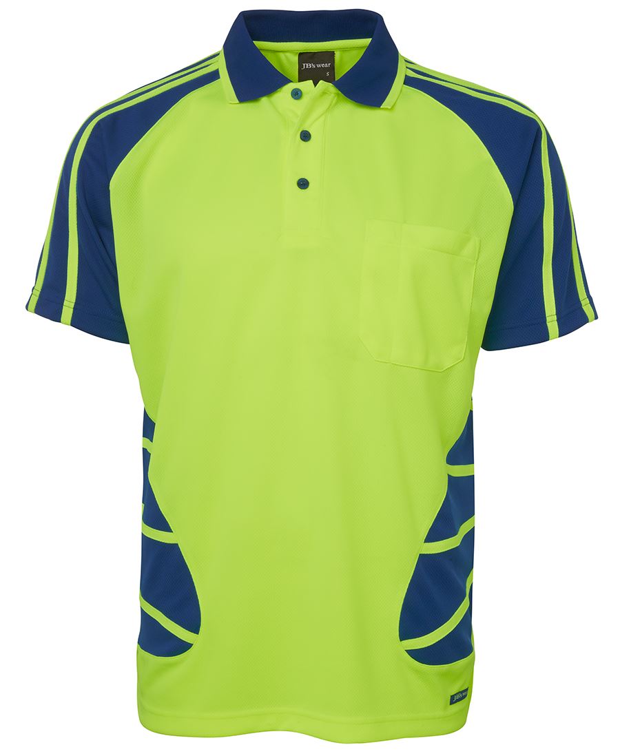 JB's HV S/S SPIDER POLO LIME/BLACK-2XS