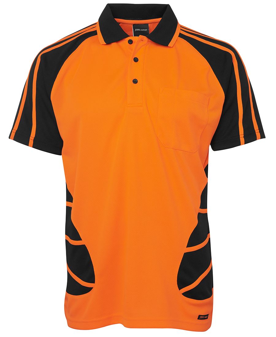 JB's HV S/S SPIDER POLO LIME/BLACK-2XS