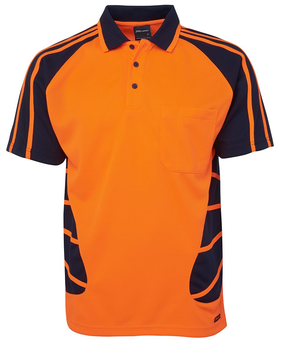 JB's HV S/S SPIDER POLO LIME/BLACK-2XS