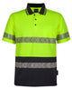 JB's HV S/S SEGMENTED TAPE POLO LIME/NAVY - XS