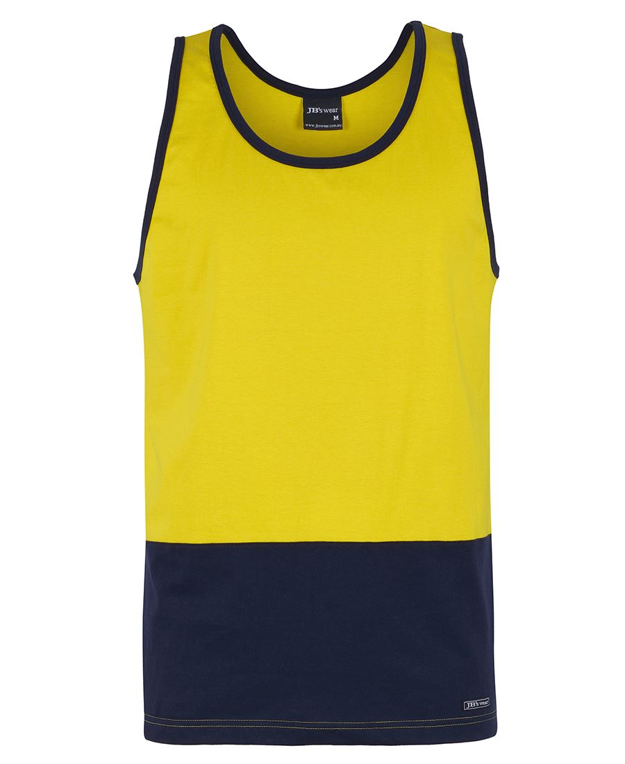 JB's HV COTTON SINGLET YELLOW/NAVY - 2XS