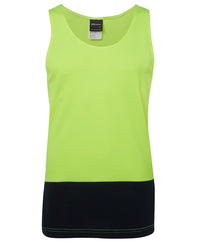JB's HV TRAD SINGLET LIME/NAVY-2XS
