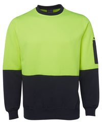 JB's HV FLEECY CREW LIME/NAVY -2XS