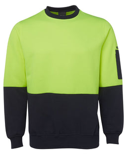 JB's HV FLEECY CREW LIME/NAVY -2XS