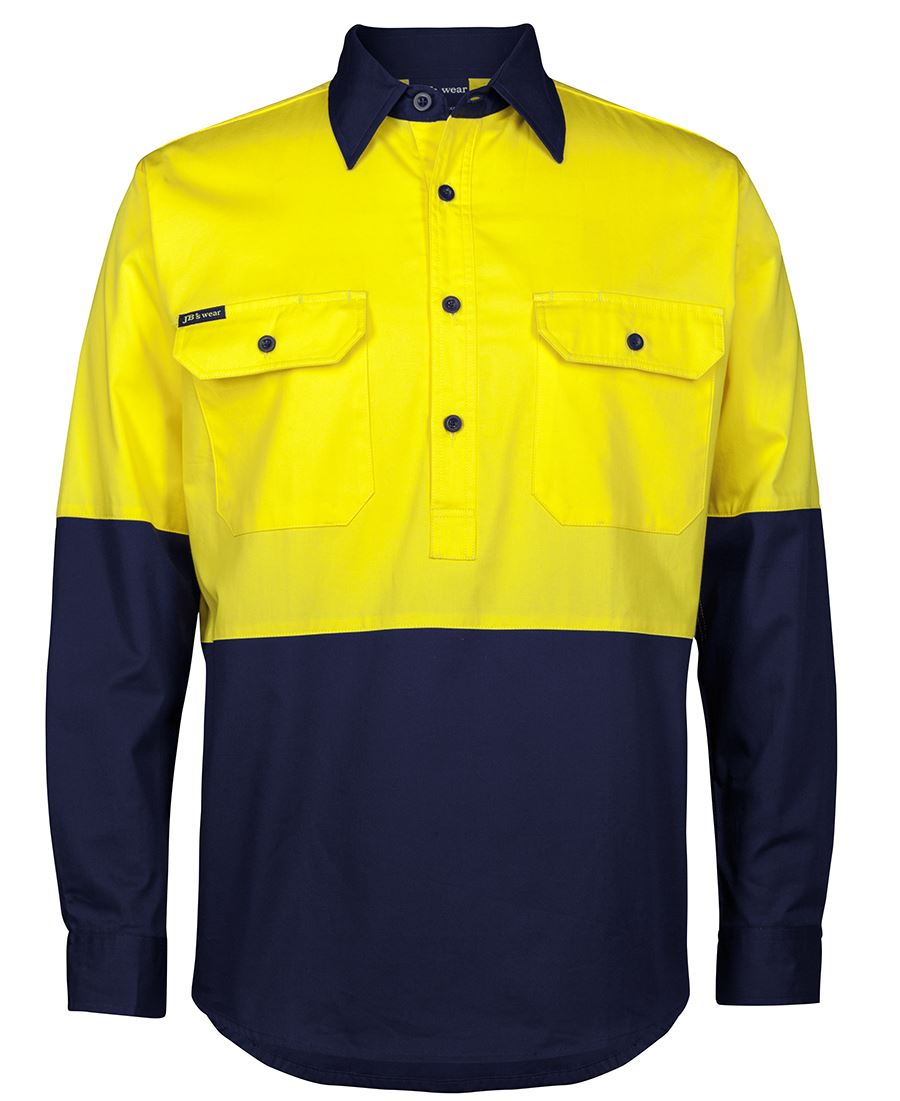 JB's HV CLOSE FRONT L/S 150G WORK SHIRT