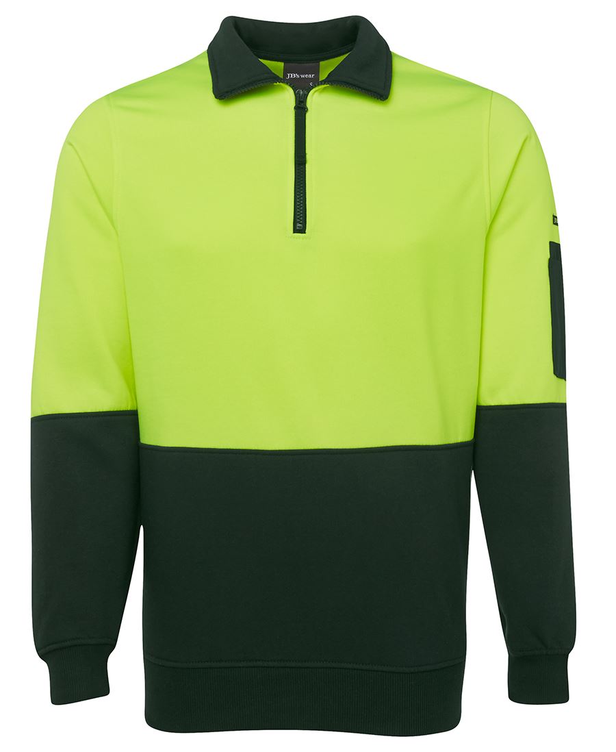 JB's HV 1/2 ZIP FLEECY LIME/BLACK -2XS