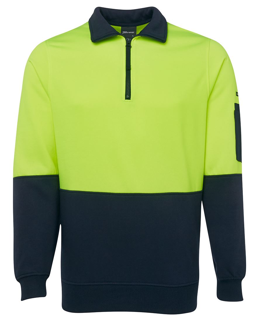 JB's HV 1/2 ZIP FLEECY LIME/BLACK -2XS